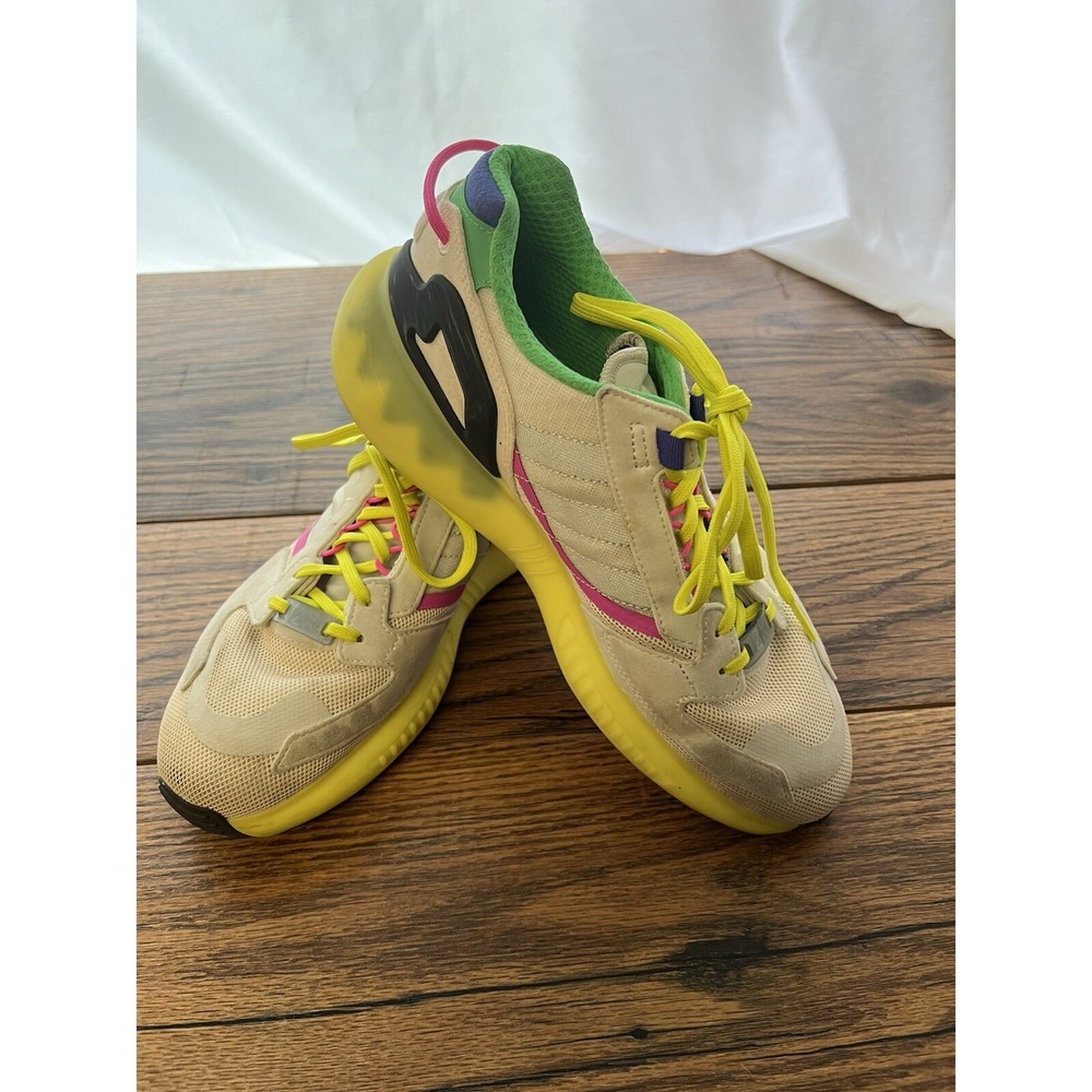 ADIDAS Boost Ice Cream‎ Shoes Size 8 Beige Neon Yellow Pink Y2K Streetwear Rare
